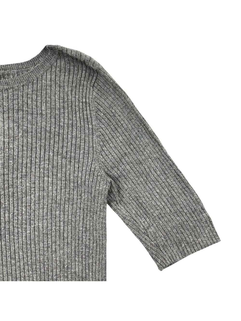 Express Gray Ribbed Boatneck Knit Top - Picture 5 of 8